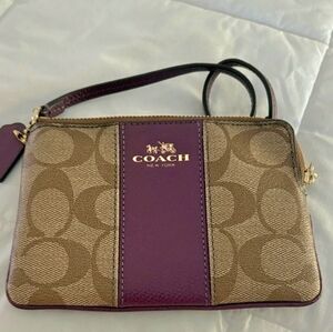 Coach Purple and Brown Wristlet